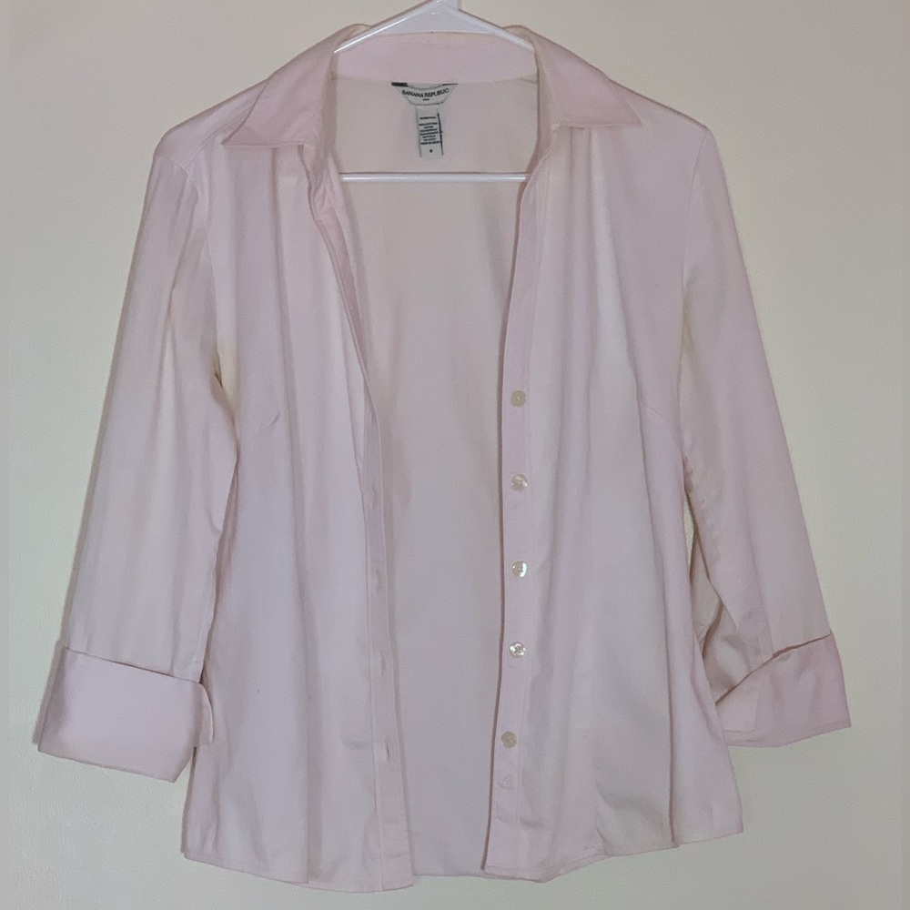 Banana Republic Pastel Pink Button-Down Shirt